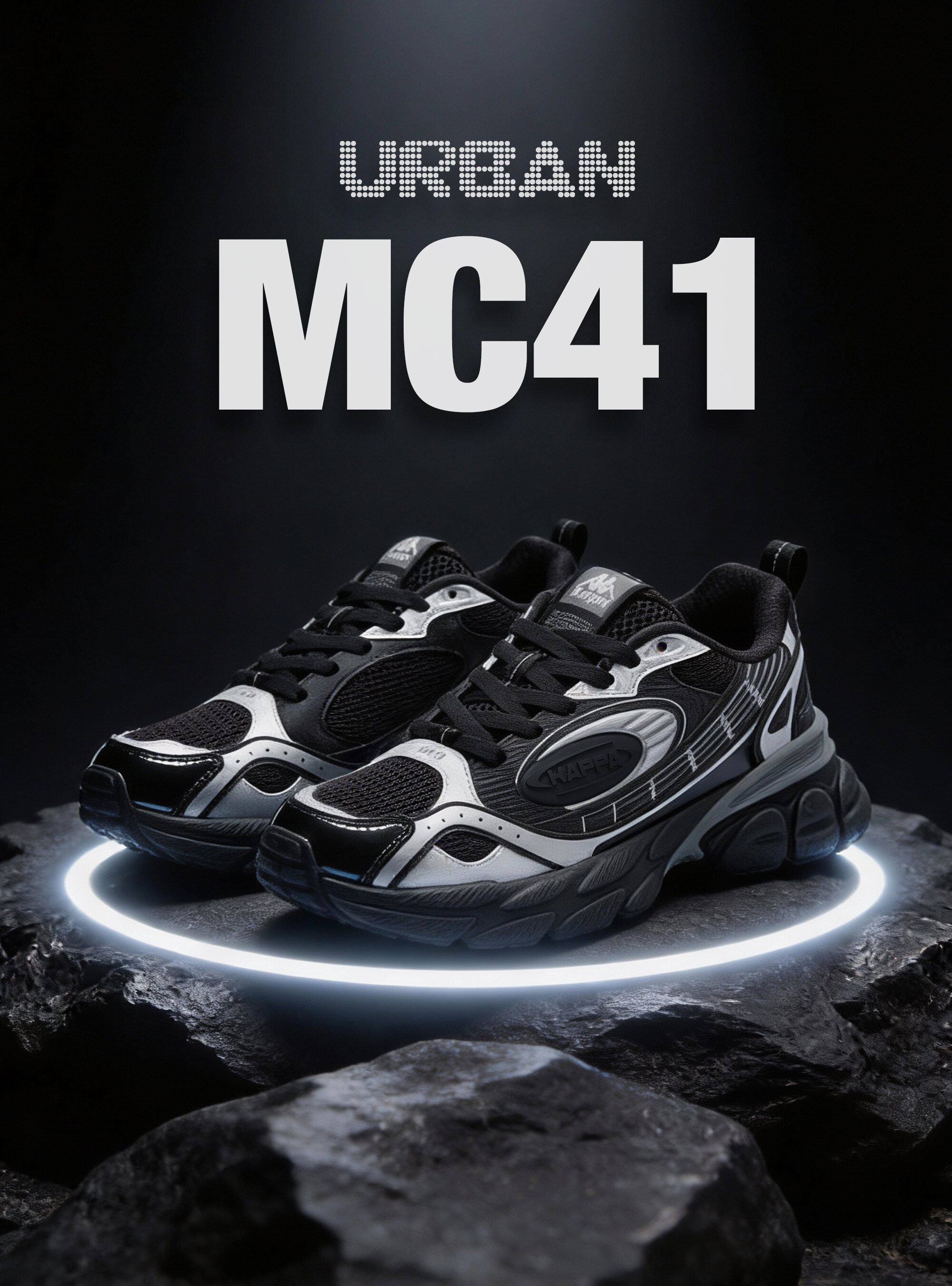 城市機能運動休閒鞋 (黑銀）