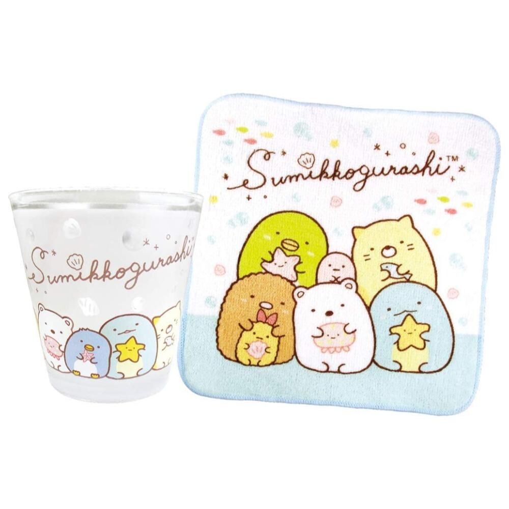 角落小夥伴 Sumikko Gurashi 玻璃杯附小方巾
