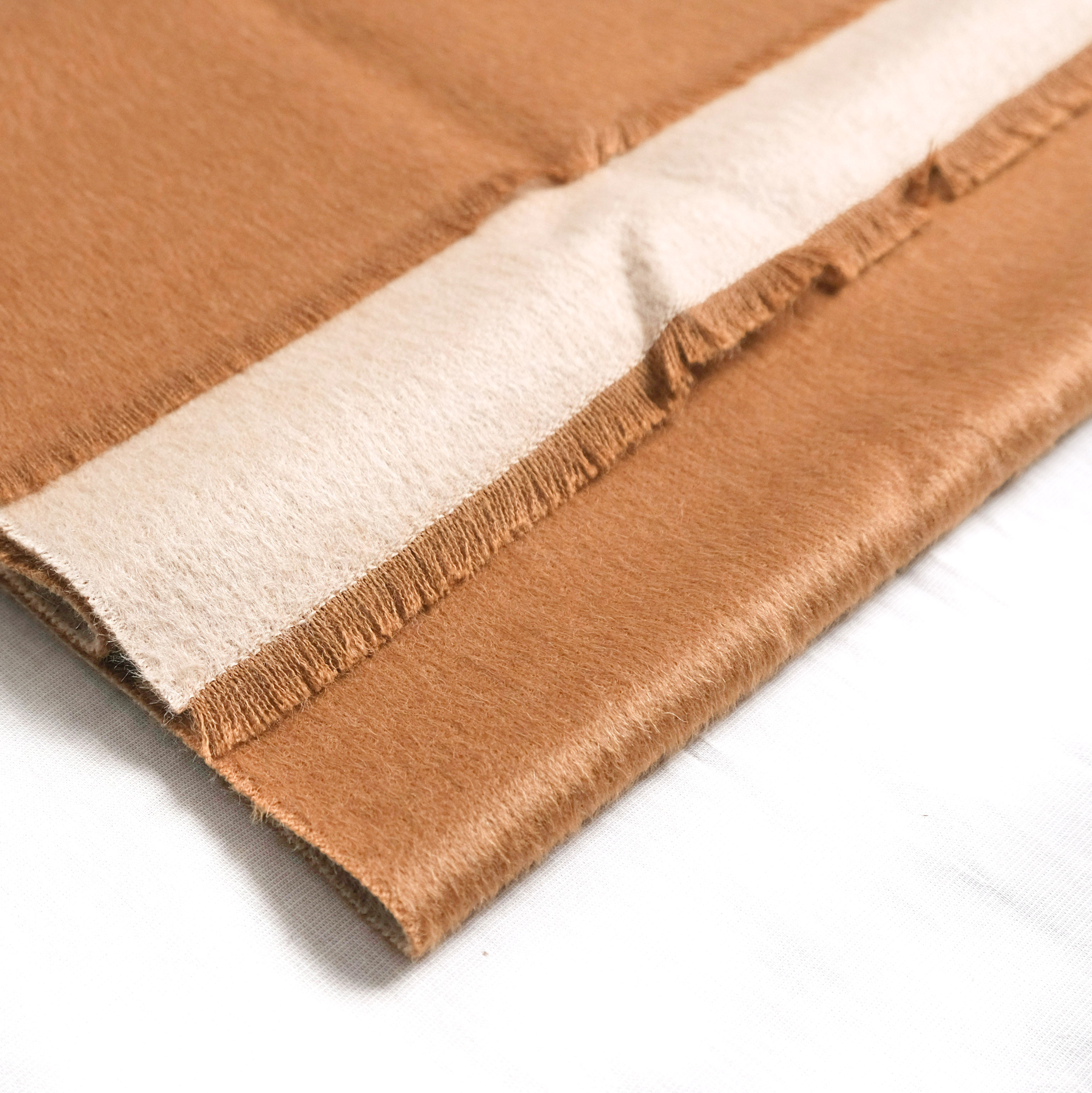 安地斯羊駝圍巾｜雙面suri款 - 原駝｜秘魯