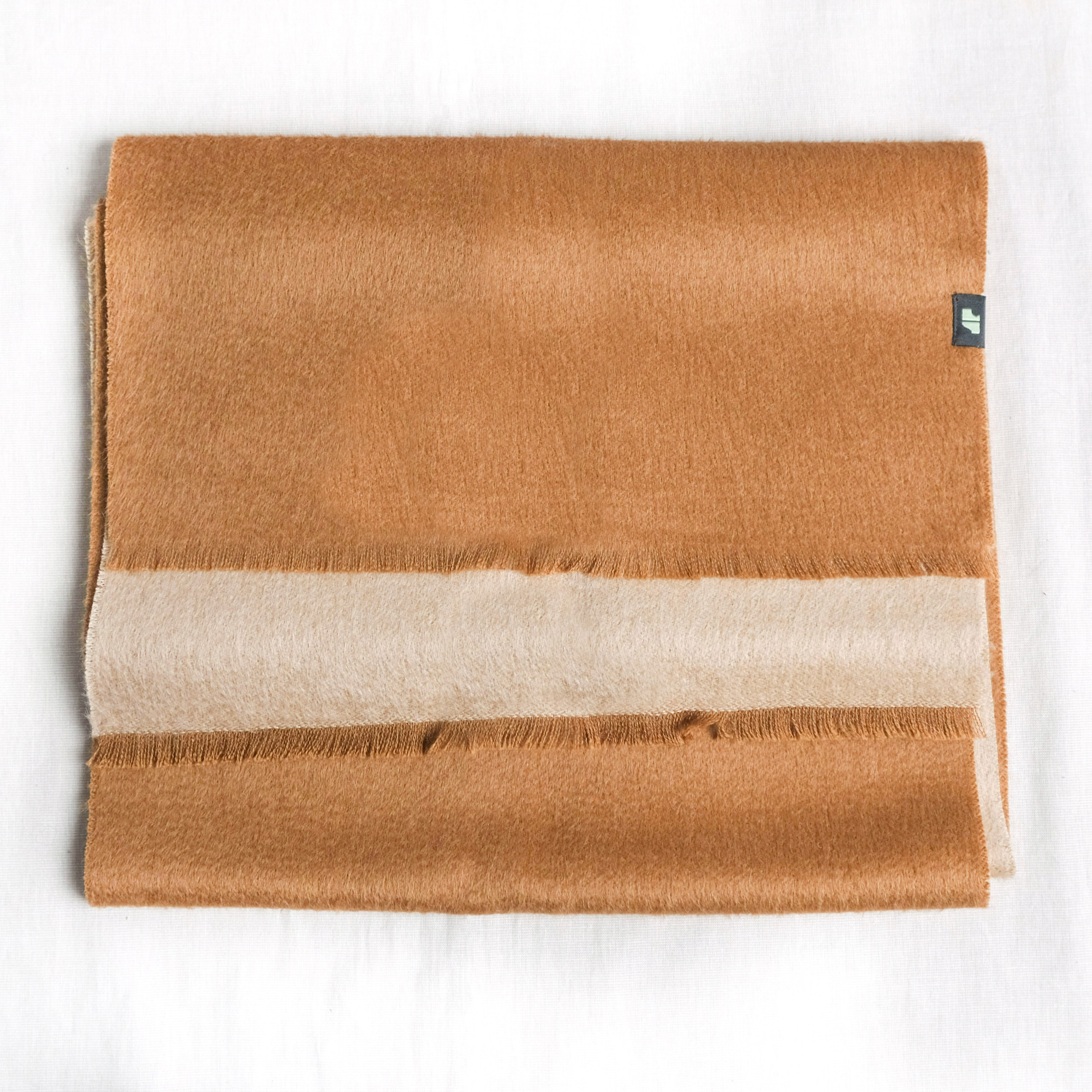 安地斯羊駝圍巾｜雙面suri款 - 原駝｜秘魯