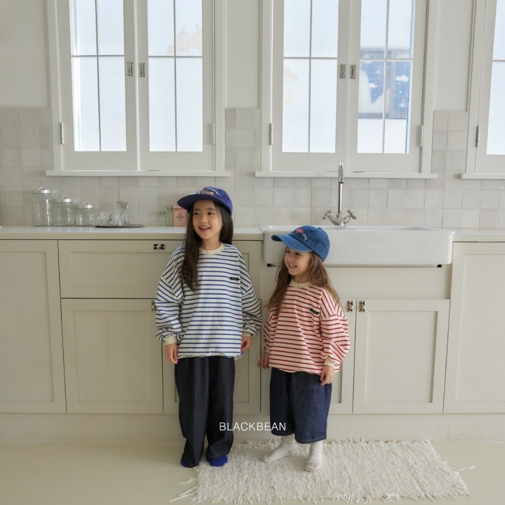 韓國🇰🇷BLACKBEAN 條紋小標上衣(BEBES-M/S-XL)