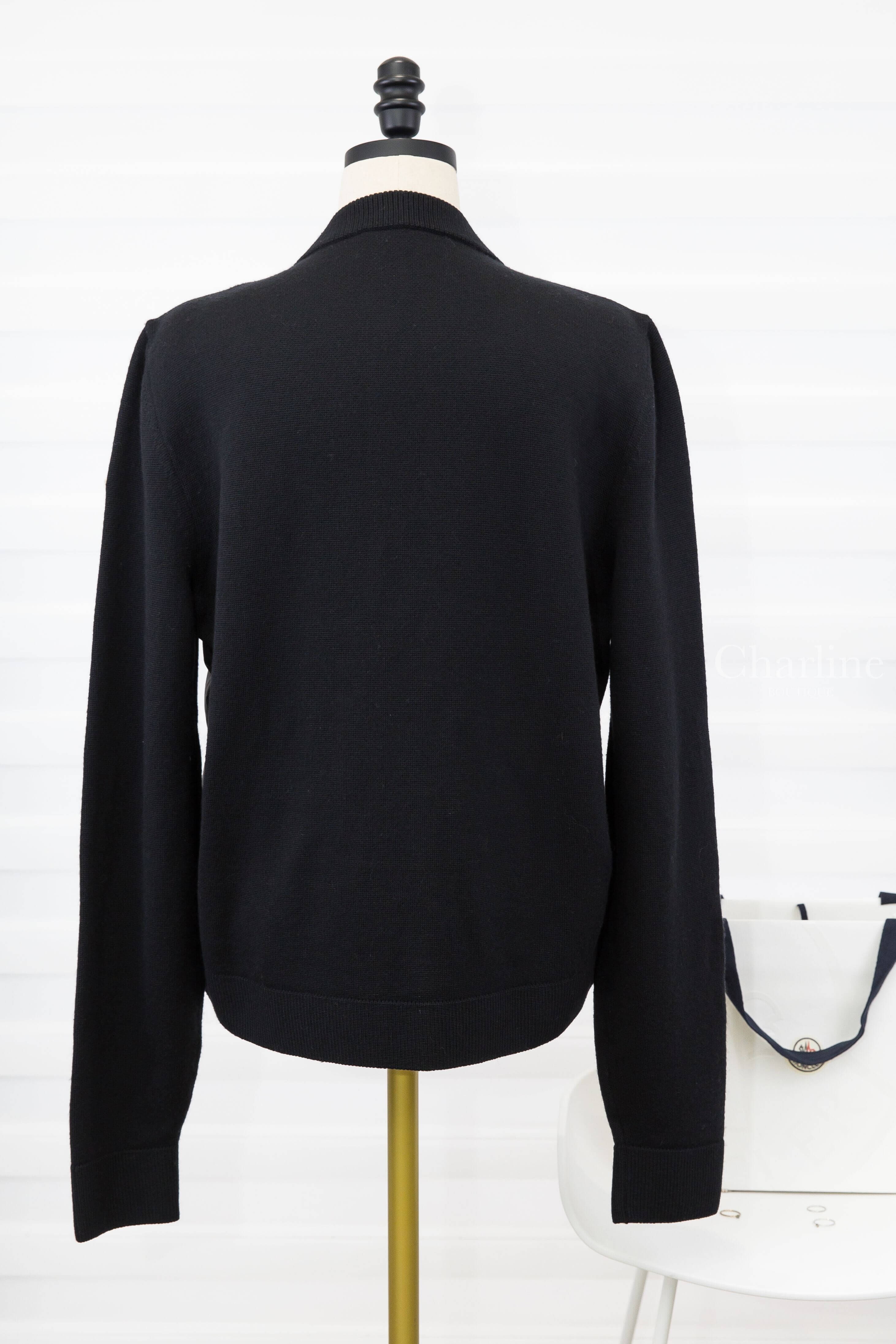 Moncler Padded Wool Zip-Up Cardigan 黑色拼接針織雙口袋輕羽絨外套-Charline Boutique 精品代購