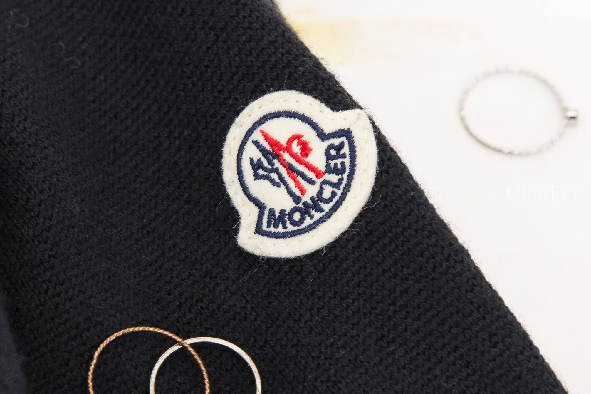Moncler Padded Wool Zip-Up Cardigan 黑色拼接針織雙口袋輕羽絨外套