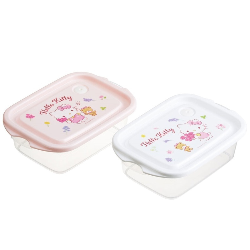 HELLO KITTY 方形便當盒食物盒 兩個裝
