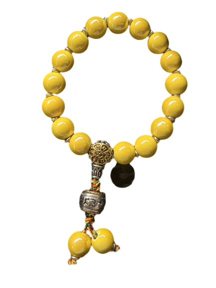260116-A4 10mm+雍宮陶瓷珠黃色手串（招財）送布袋 (3月頭到貨只限尖沙咀門店自取）