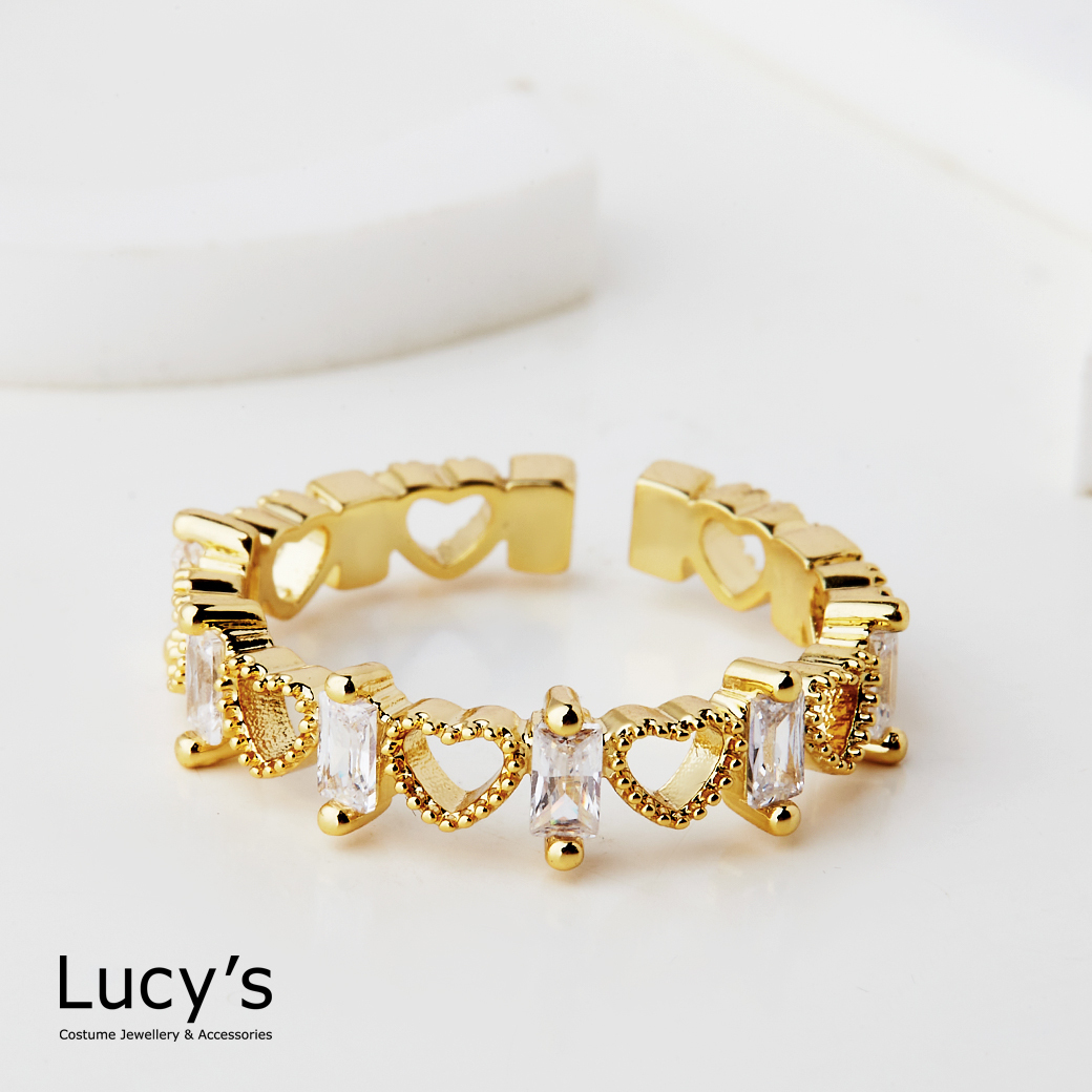 愛心串串 開口戒 (三色) (125669/125670/125671)