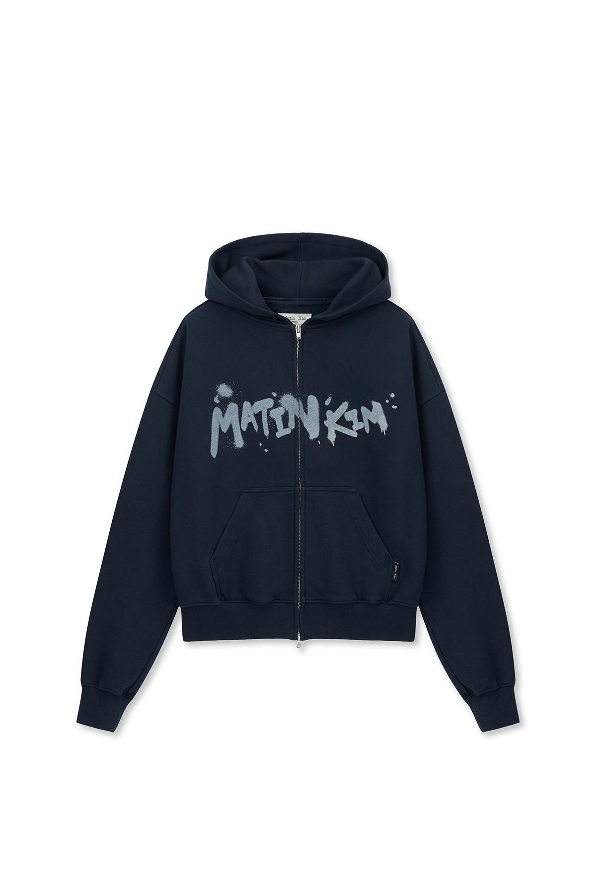 塗鴉LOGO連帽拉鍊外套 海軍藍