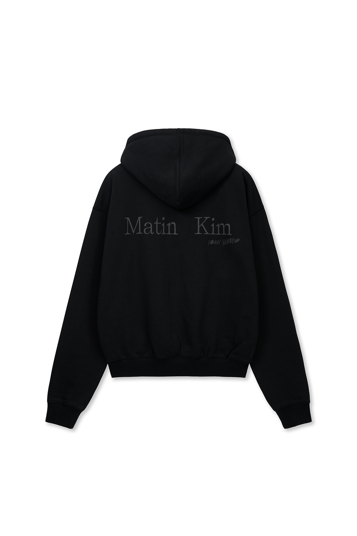 LOGO印花連帽拉鍊外套 黑色