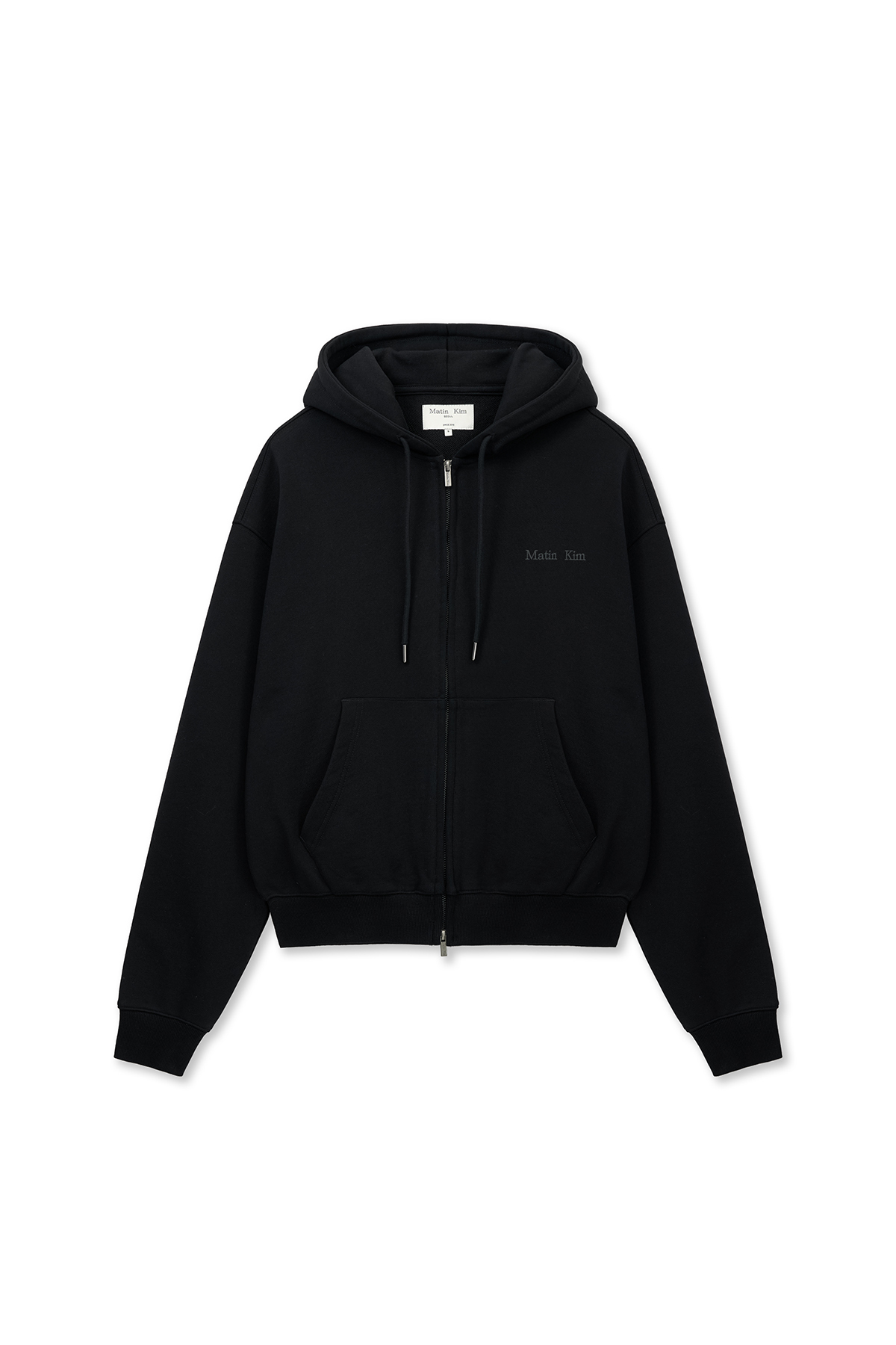 LOGO印花連帽拉鍊外套 黑色