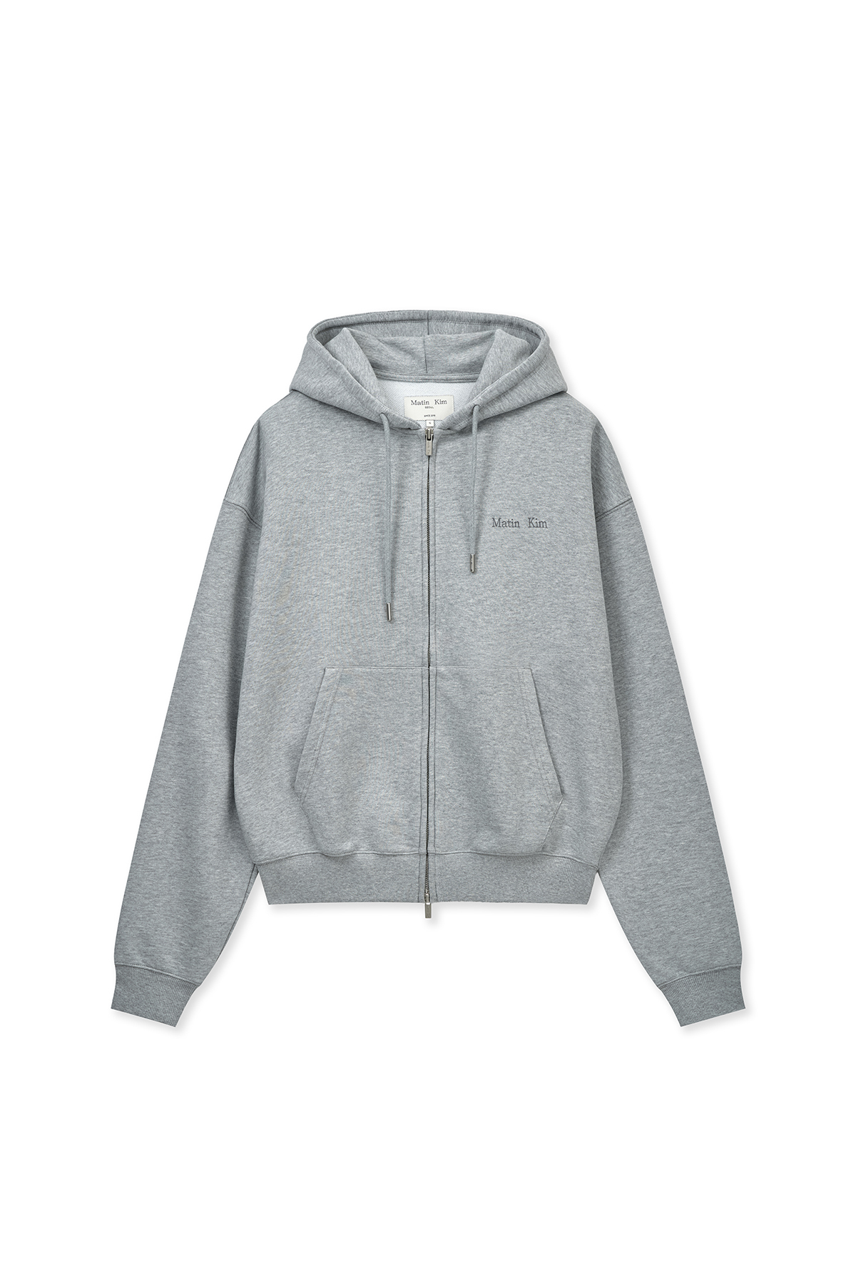 LOGO印花連帽拉鍊外套 灰色