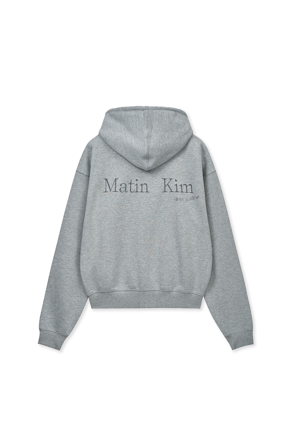 BACK LOGO ESSENTIAL HOODY ZIP UP IN GREY