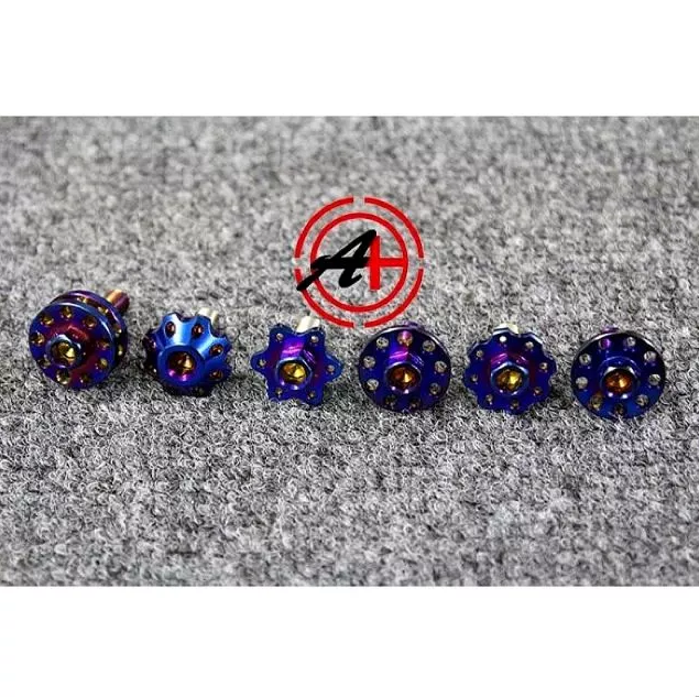 【傑能JZ BIKES】白鐵 大牌/車牌/大頭螺絲/傘型/花型/星型/六角/雙層/M14大頭螺絲 鍍鈦/鍍黑/鍍金