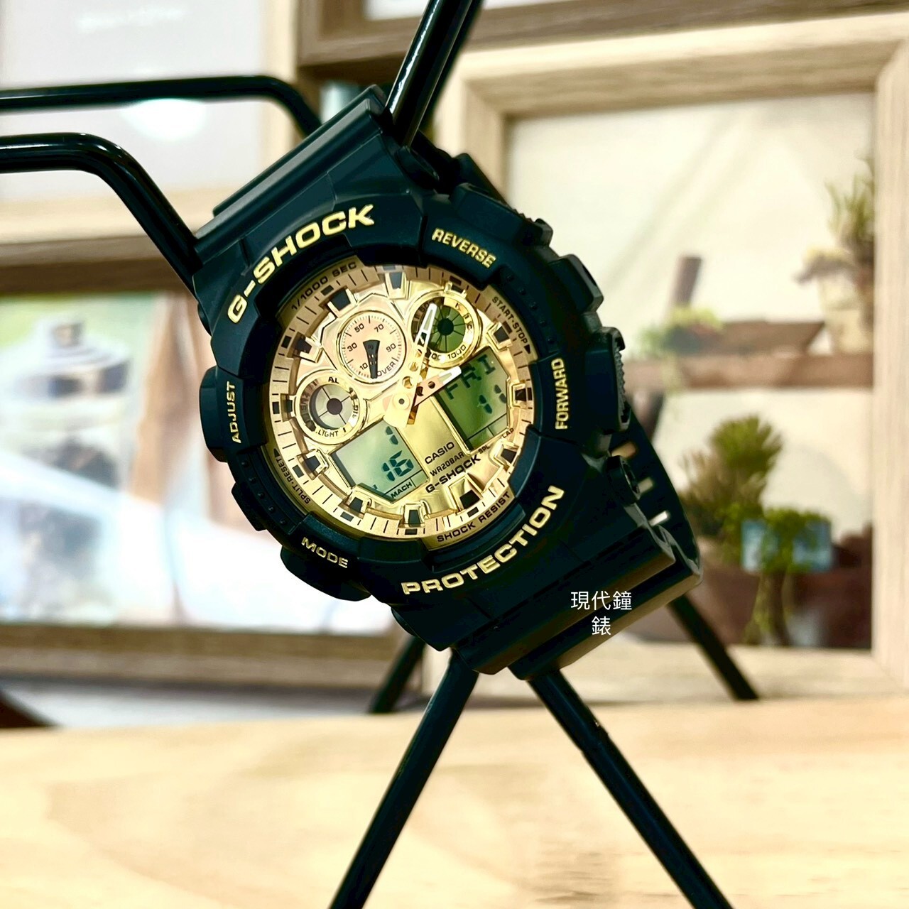 【G-SHOCK】經典強悍耀眼黑金雙顯系列運動手錶 GA-100GGB-1A9 51.2mm 現代鐘錶