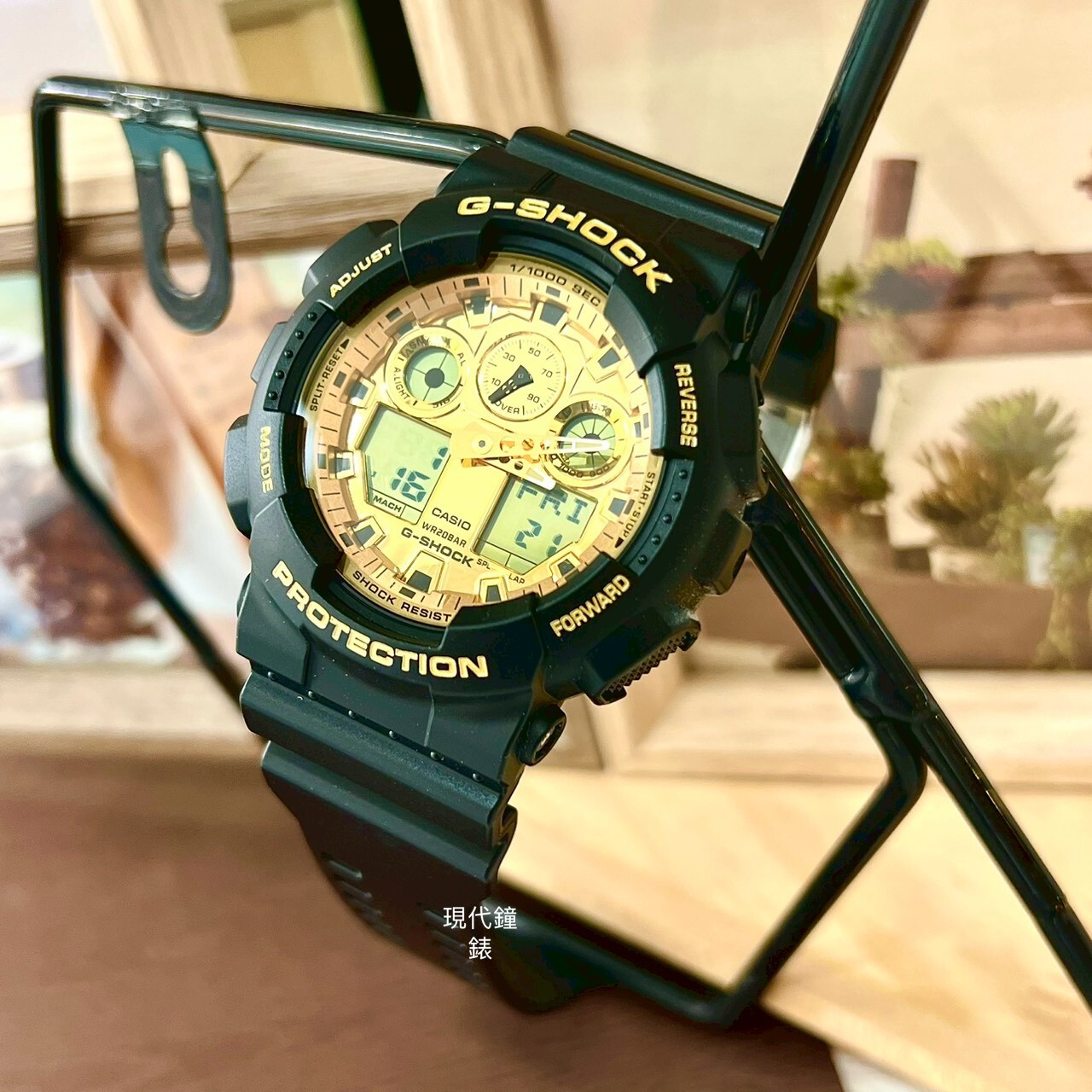 【G-SHOCK】經典強悍耀眼黑金雙顯系列運動手錶 GA-100GGB-1A9 51.2mm 現代鐘錶