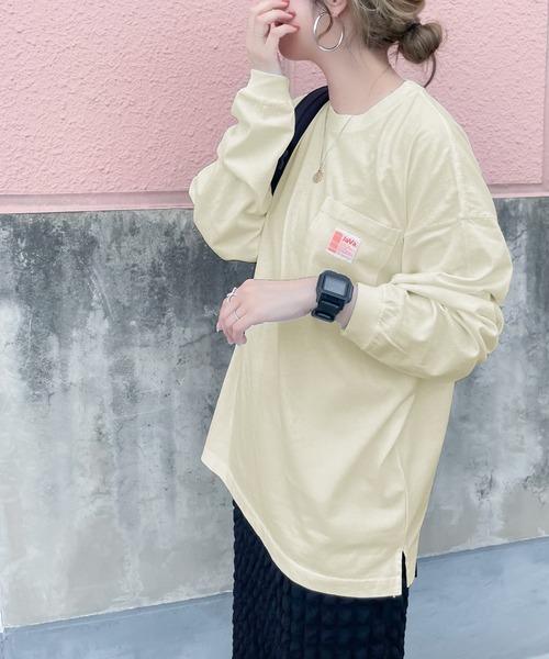 日本🇯🇵連線 JAVA  復古胸前口袋刺繡中性長袖T恤 100%純棉 復古 水洗 寬鬆 印花 刺繡 長袖 套頭衫 T恤 4色(任買兩件711免運)/預購