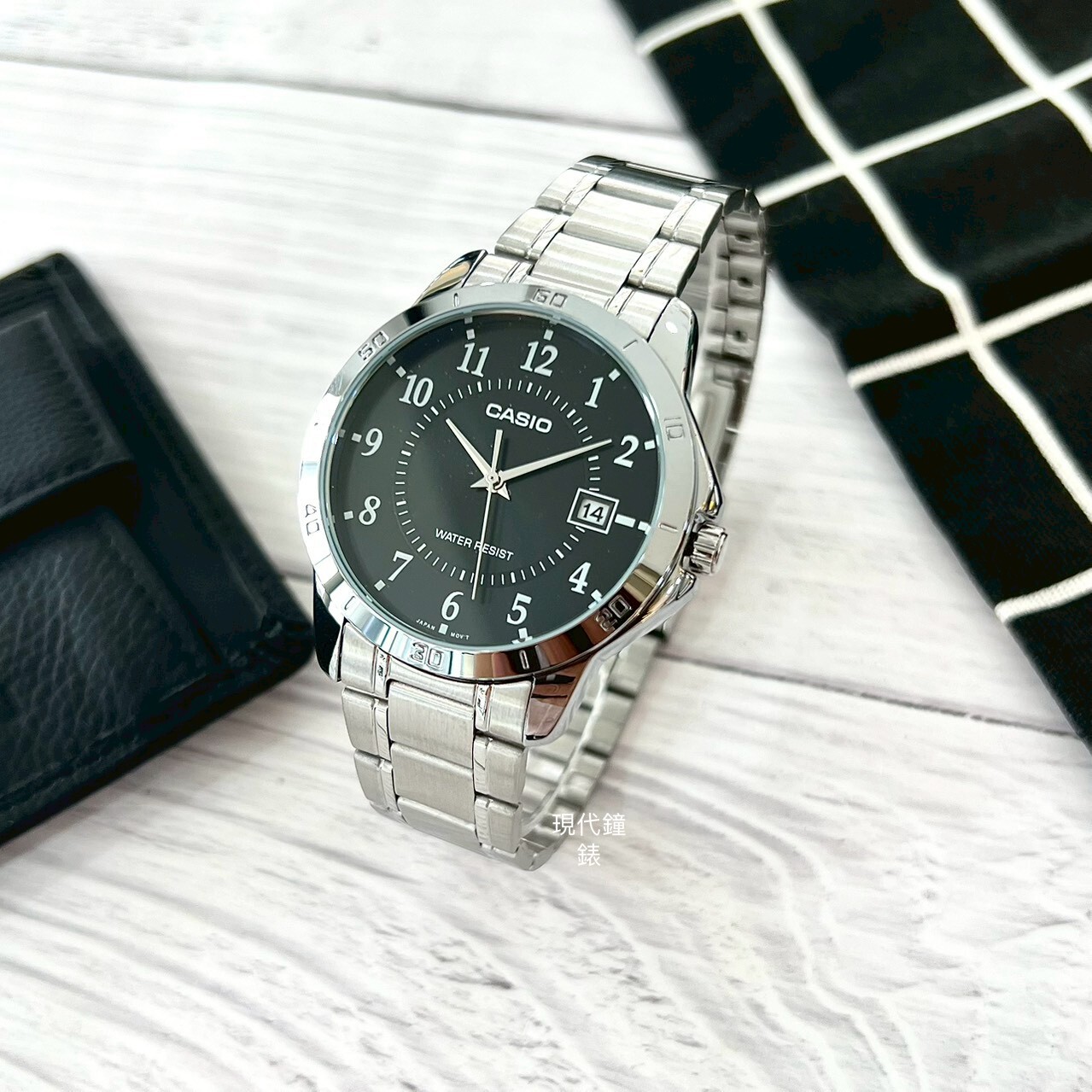 【CASIO 卡西歐】清晰阿拉伯數字腕錶MTP-V004D-1B 41.5mm 現代鐘錶