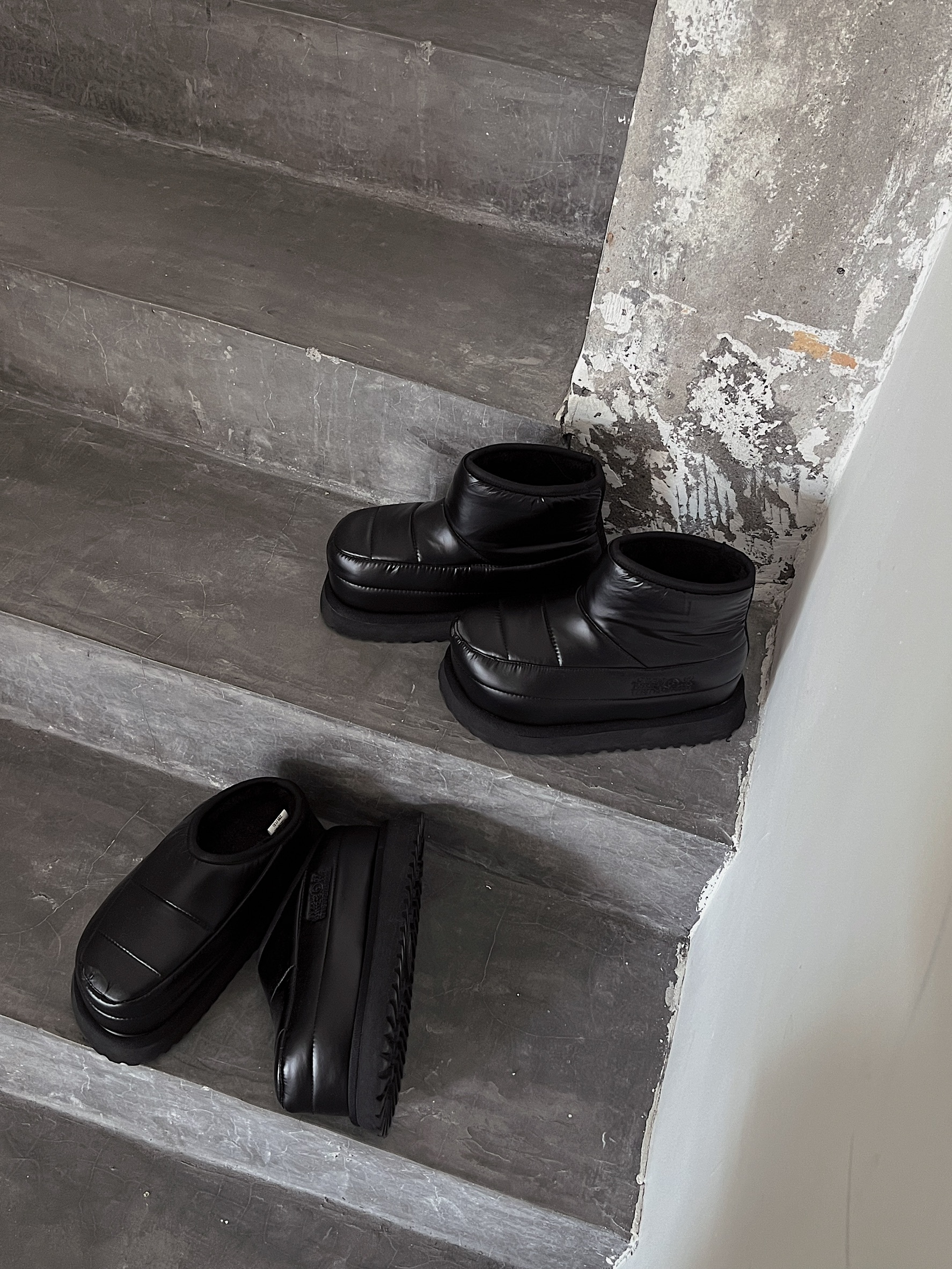 澎澎羽絨麵包厚底雪地靴