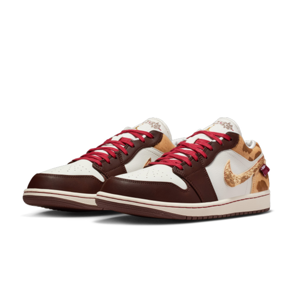Nike Air Jordan 1 Low SE 馬年限定 咖啡棕 AF1 馬毛 復古 斑紋 休閒鞋 男鞋 IQ5321-121