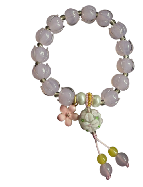 260116-A13 雍宮香灰琉璃粉紅蓮花珠手串 - 婚姻人緣（送布袋 ）(需留中文全名，已包大寶法王開光證+布袋和雍和宮開光，不提供開光視頻，3月頭到貨只限尖沙咀門店自取）