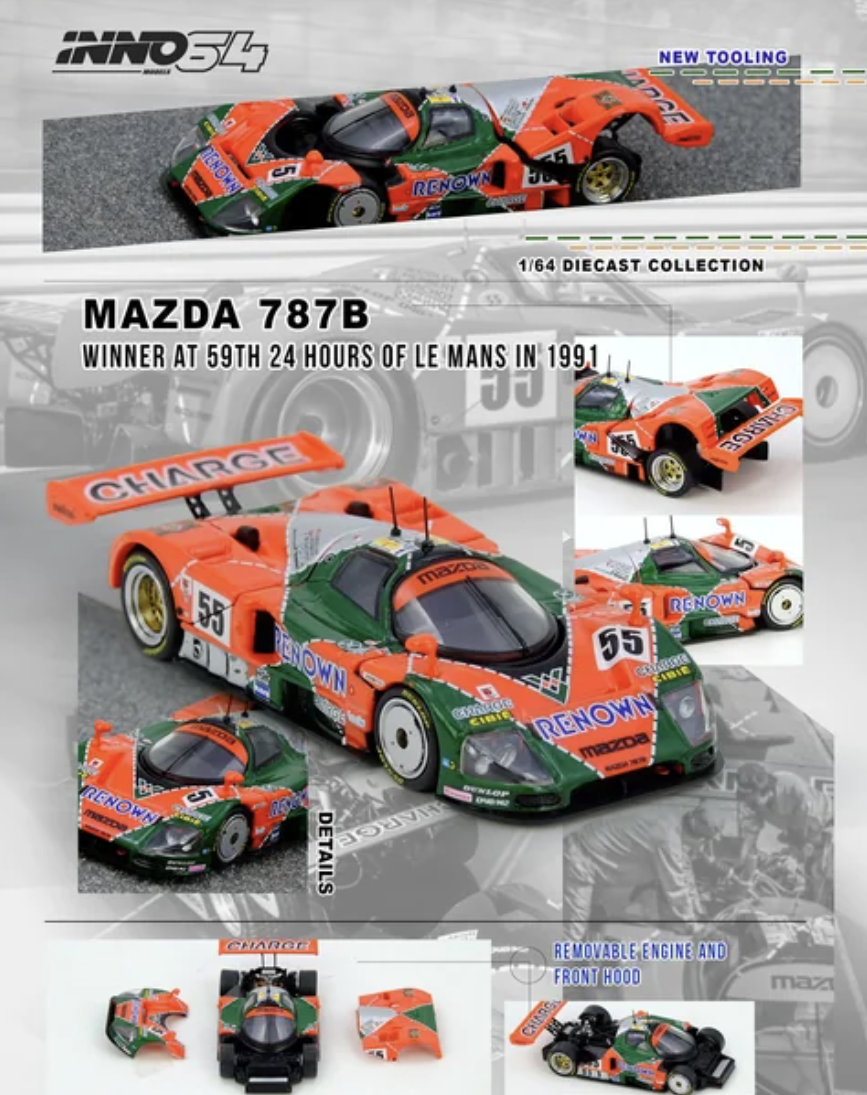 預訂 Pre Order - Inno64 MAZDA 787B Winner At 24 Hours Le Mans 1991