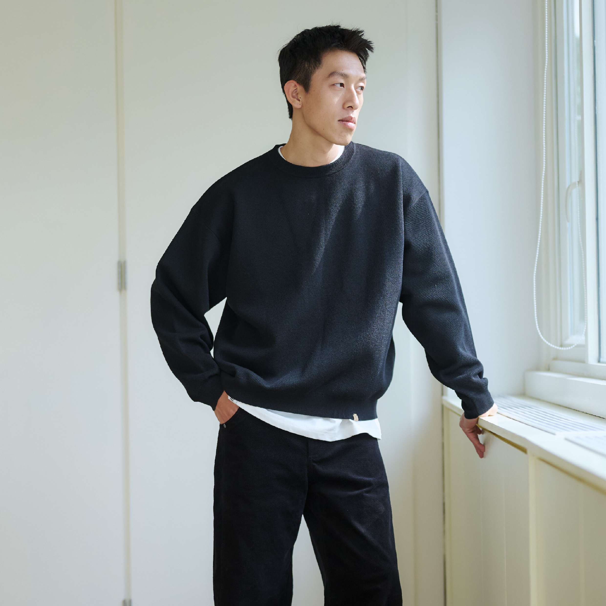 BOHRHOO Cotton Linen Sweater 輕膚 亞麻毛織 大學Tee [BH1103]