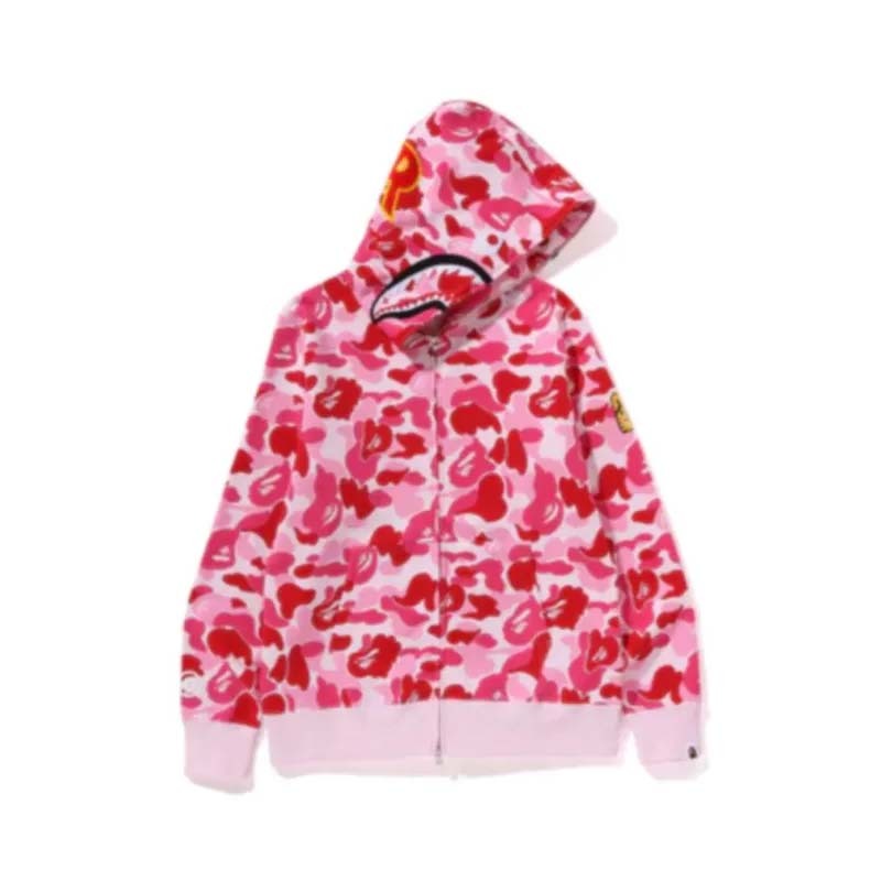 BAPE ABC Camo Ponr Shark Full Zip Hoodie 鯊魚 連帽外套 粉紅色迷彩 BAPE-18 [台灣現貨]