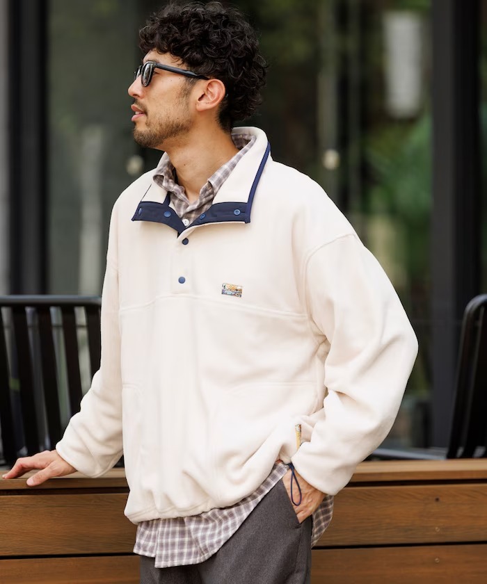 日本 Freak's Store Fleece Snap Button Spindle Pullover