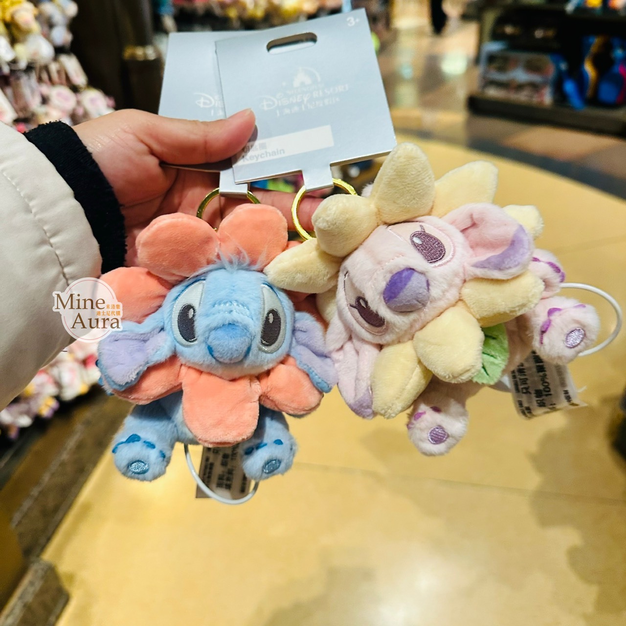 絨絨花園系列 安琪拉 Angel 絨毛 鑰匙圈 吊飾 星際寶貝 Lilo & Stitch -上海迪士尼樂園