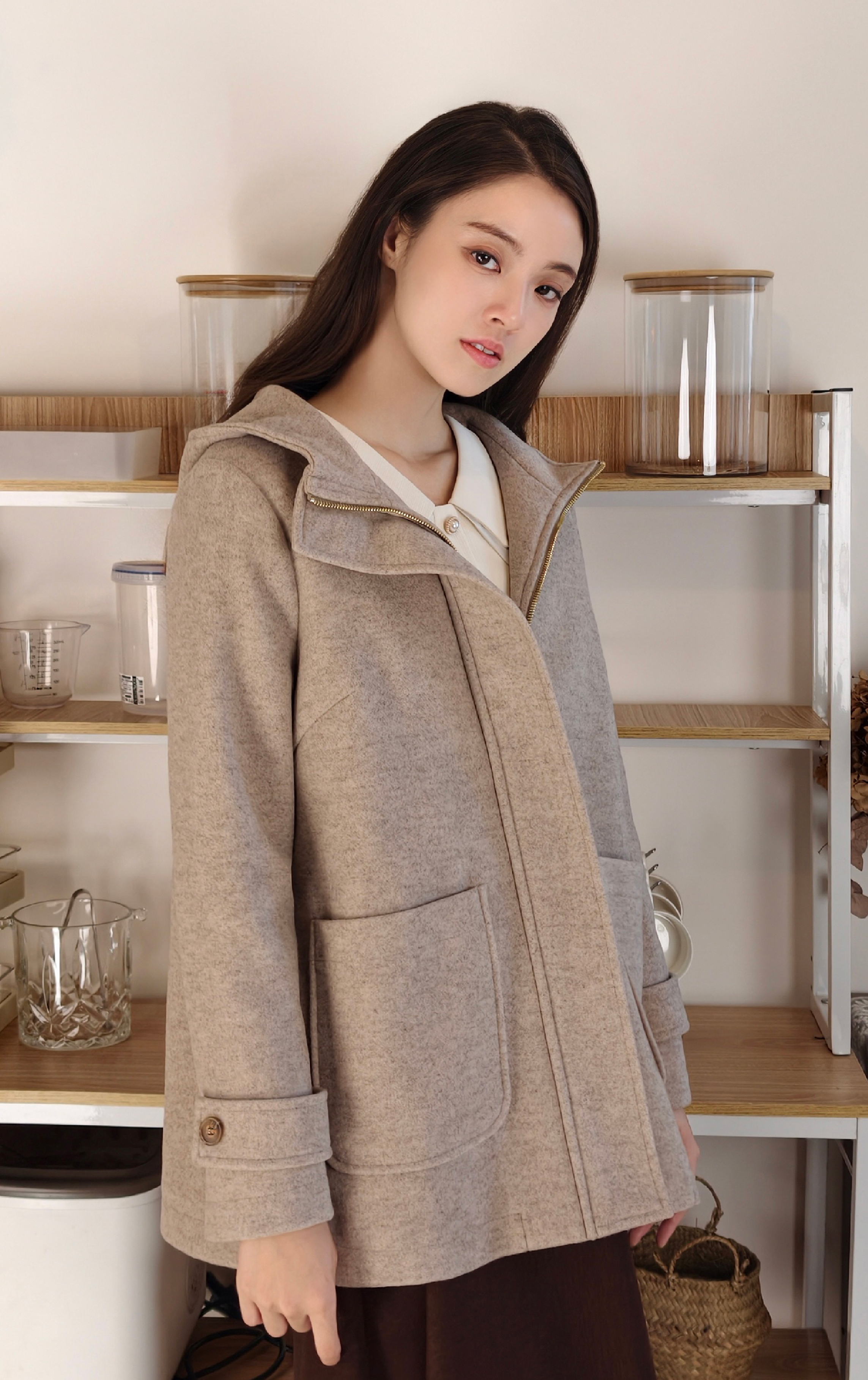 Suede Hooded Jacket JK0936