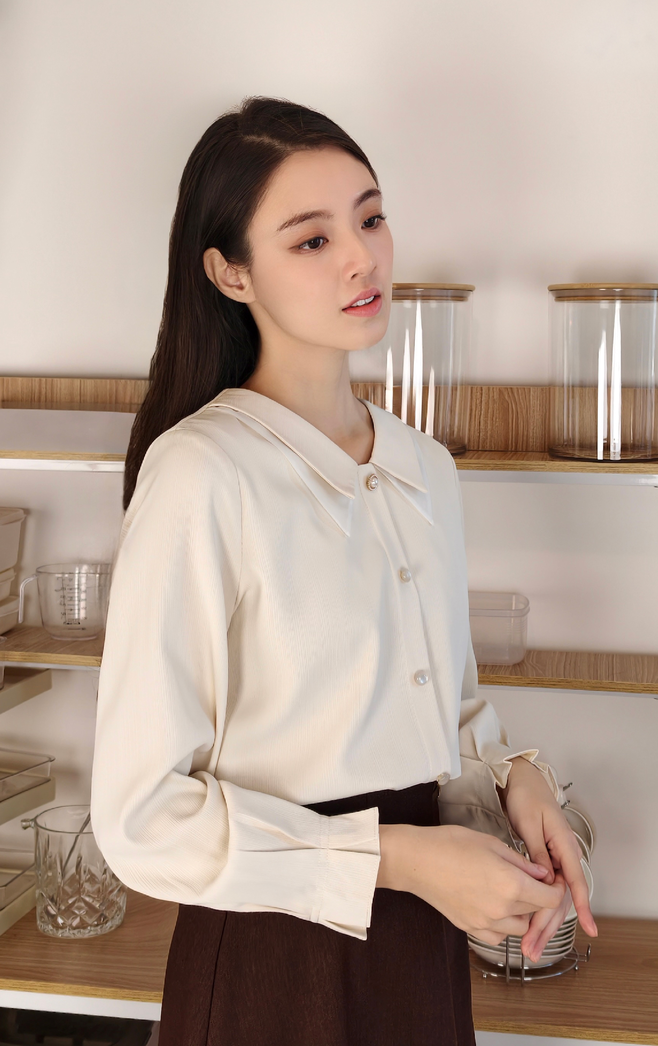 Patchwork Collared Shirt SH0286