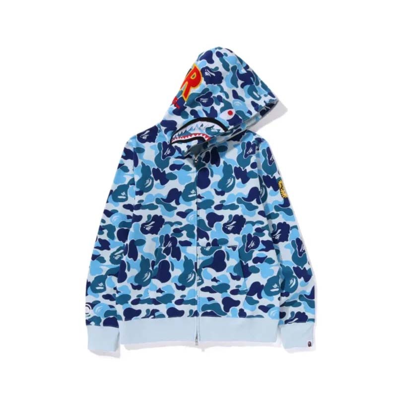 BAPE ABC Camo Ponr Shark Full Zip Hoodie 鯊魚 連帽外套 藍色迷彩 BAPE-19 [台灣現貨]
