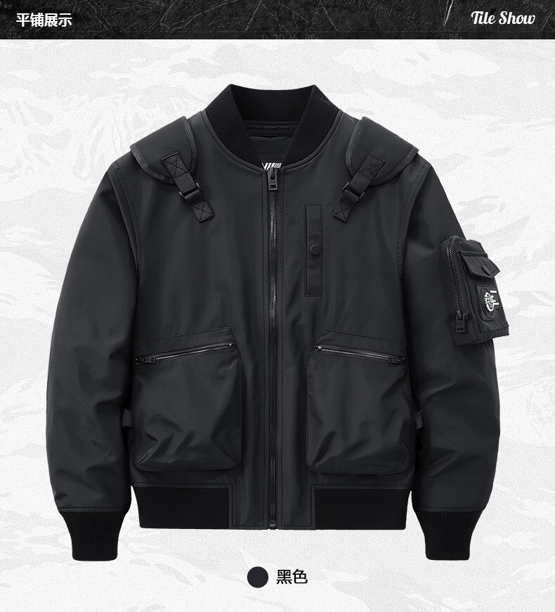 𝙏𝙀𝘾𝙃𝙒𝙀𝘼𝙍  假兩件棒球口袋機能工裝外套