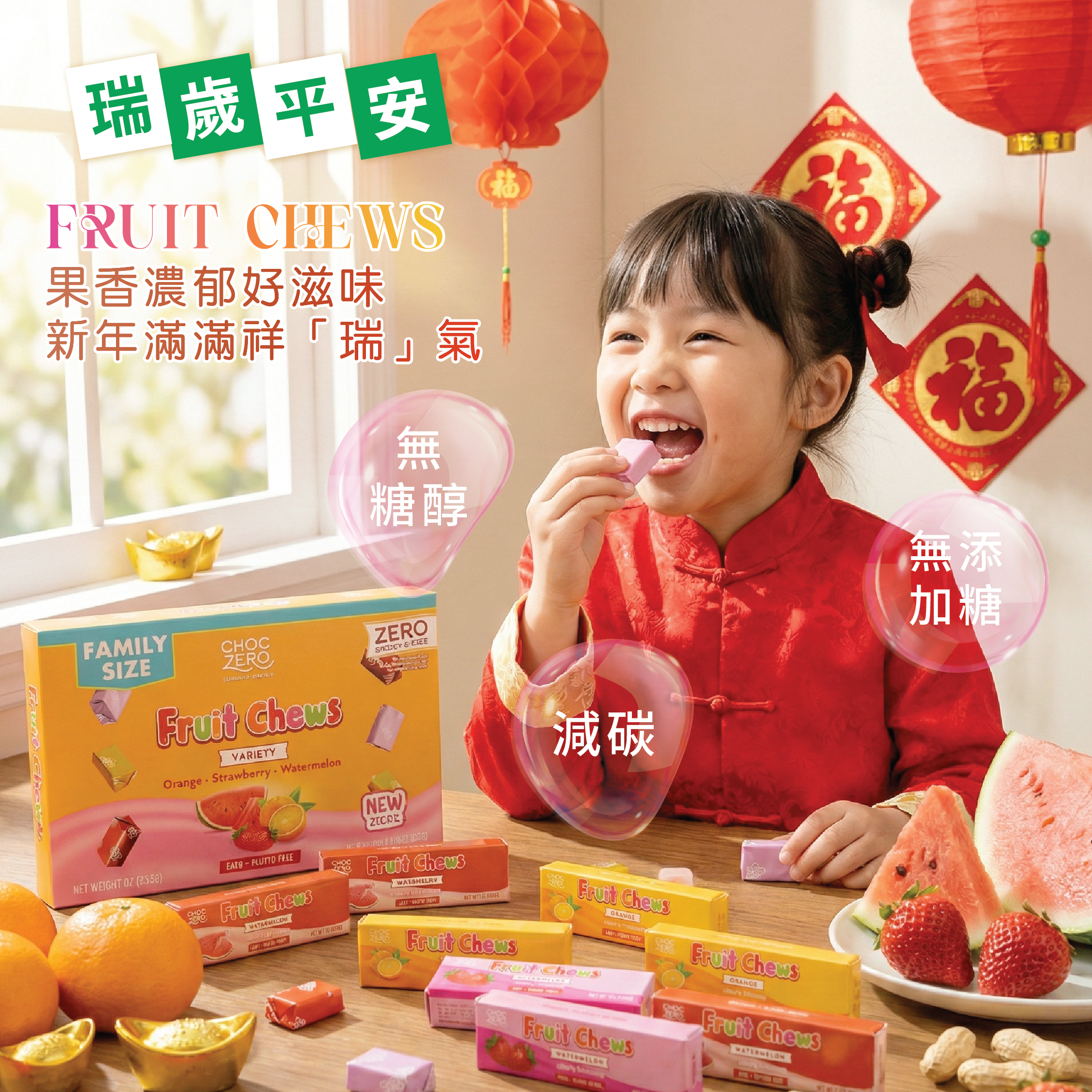 Choczero 繽紛水果軟糖 #無添加糖  (1盒8小條)