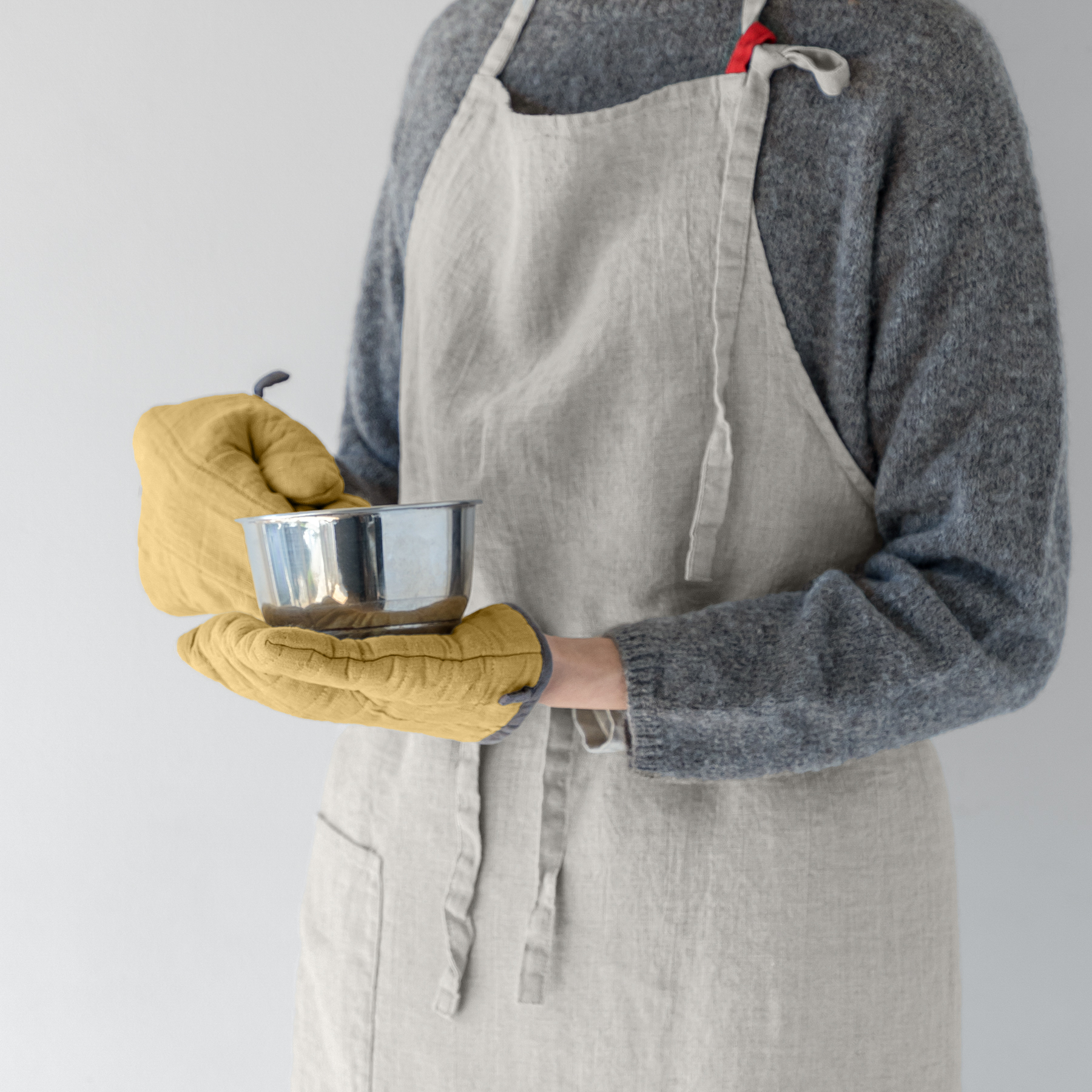 Lino e Lina-方形隔熱手套 / 復古黃