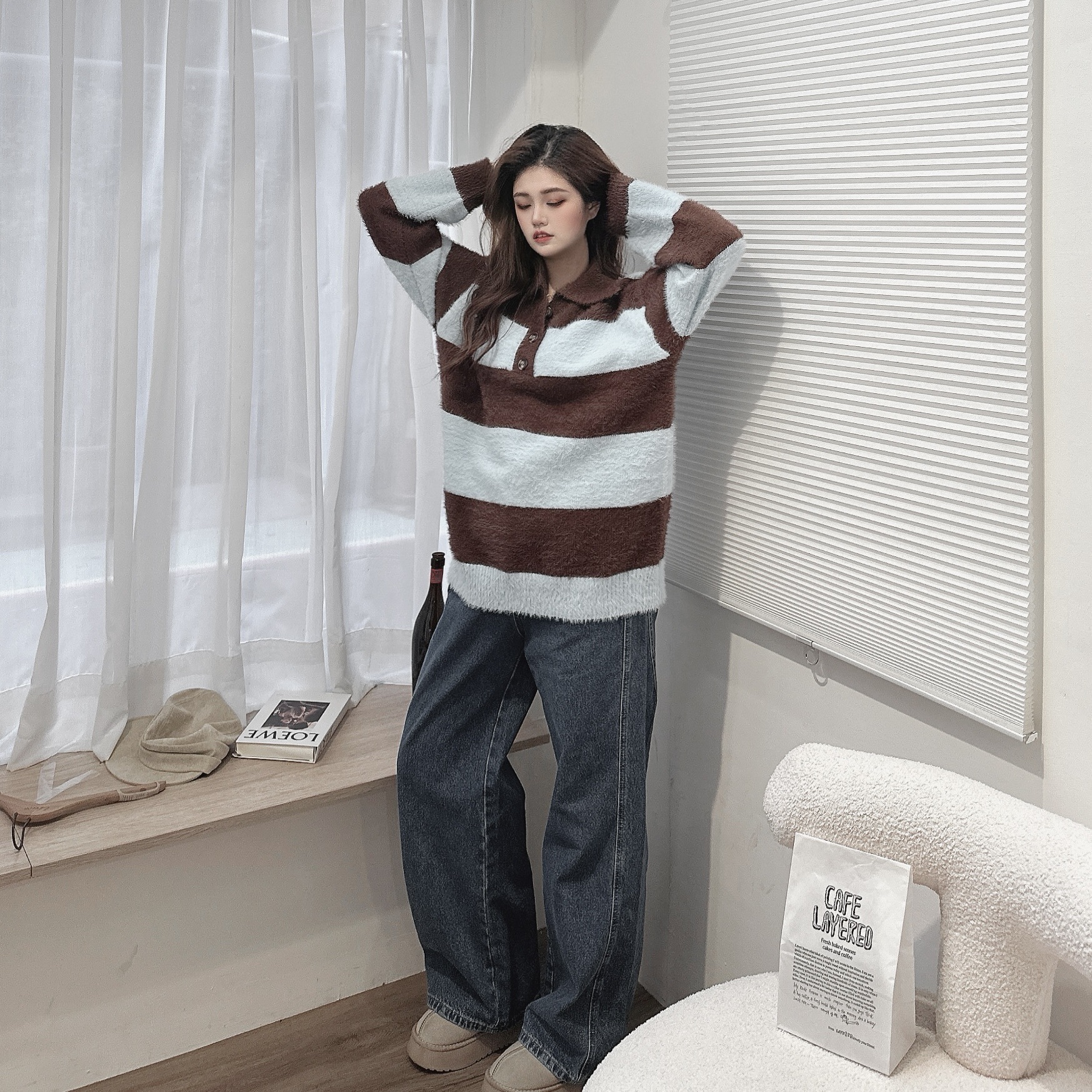 海毛薄荷巧克力毛衣