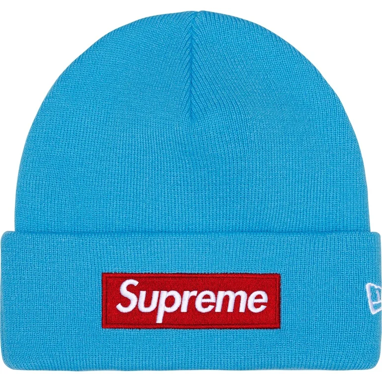 Supreme New Era Box Logo Beanie - Cyan | FW25BN5