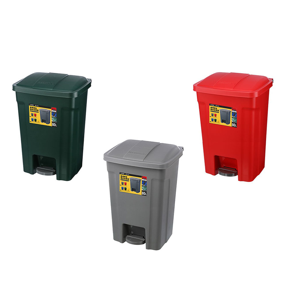 真心良品 x 聯府KEYWAY 商用衛生踏式垃圾桶80L -1入  垃圾桶/台灣製 PSS0801灰色/PSS0802紅色/PSS0804綠色