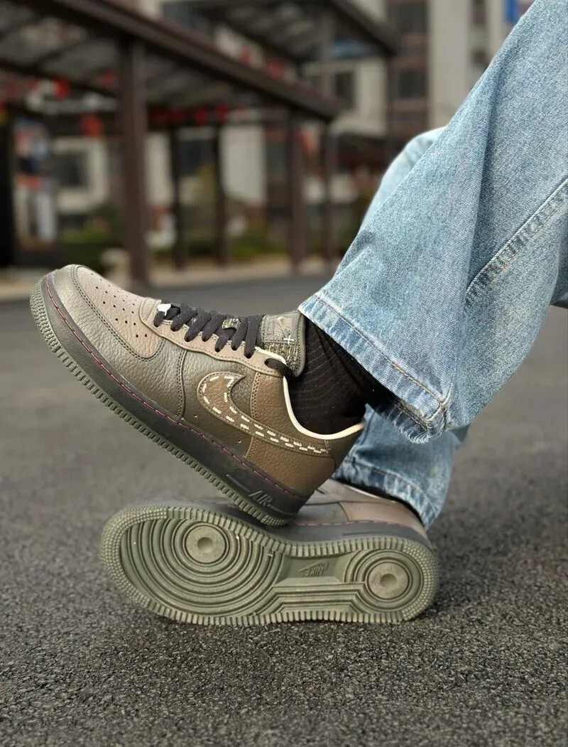 Nike Air Force 1 "Sequoia" 棕綠 縫線 休閒鞋