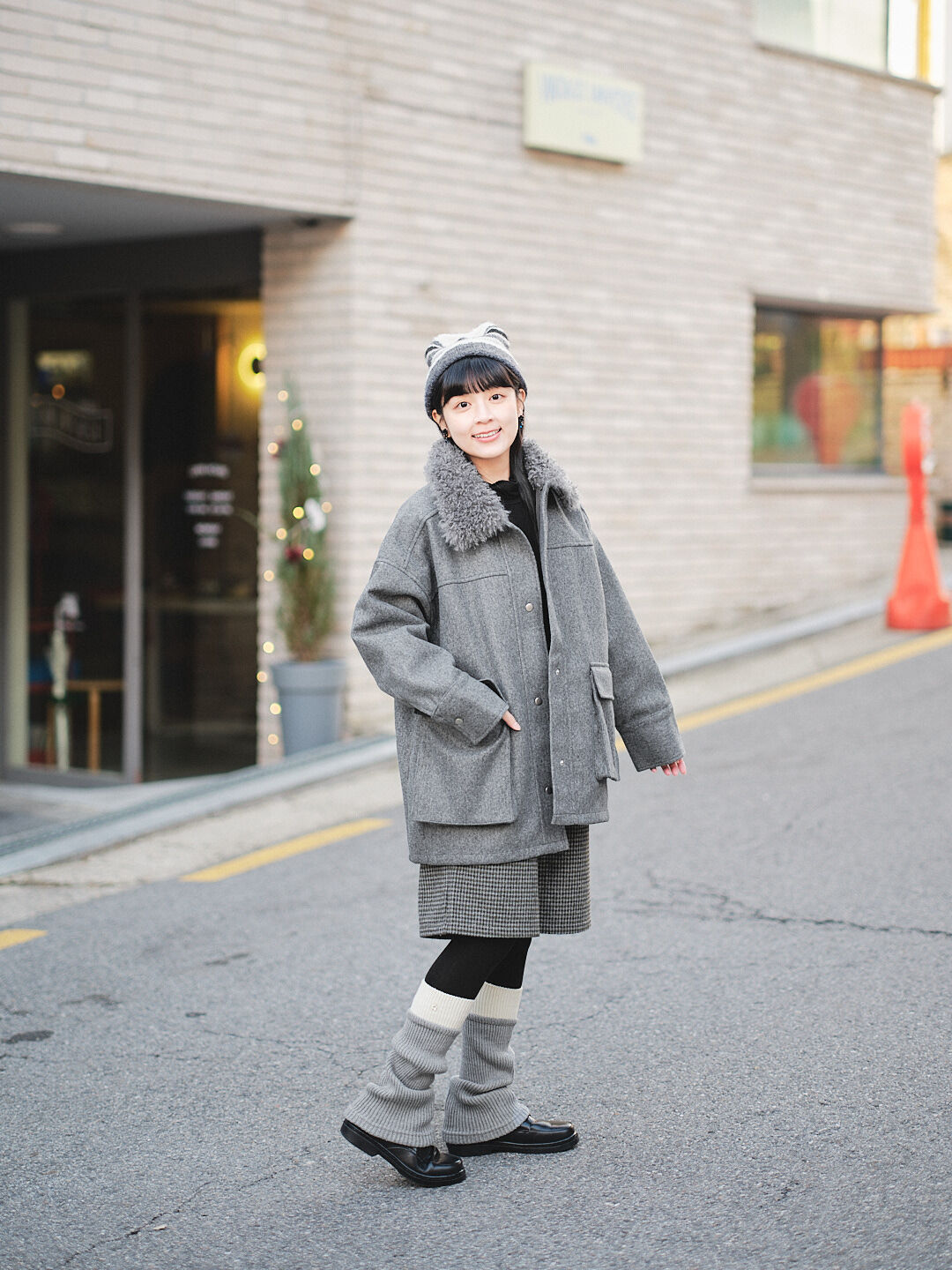 (限量)愛丁堡短敘！粗呢格紋五分褲(兩色-灰黑)