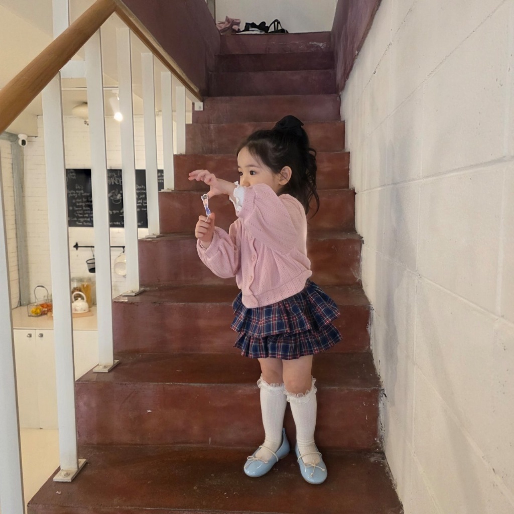 正韓春COLOR 兩色英式格紋裙褲