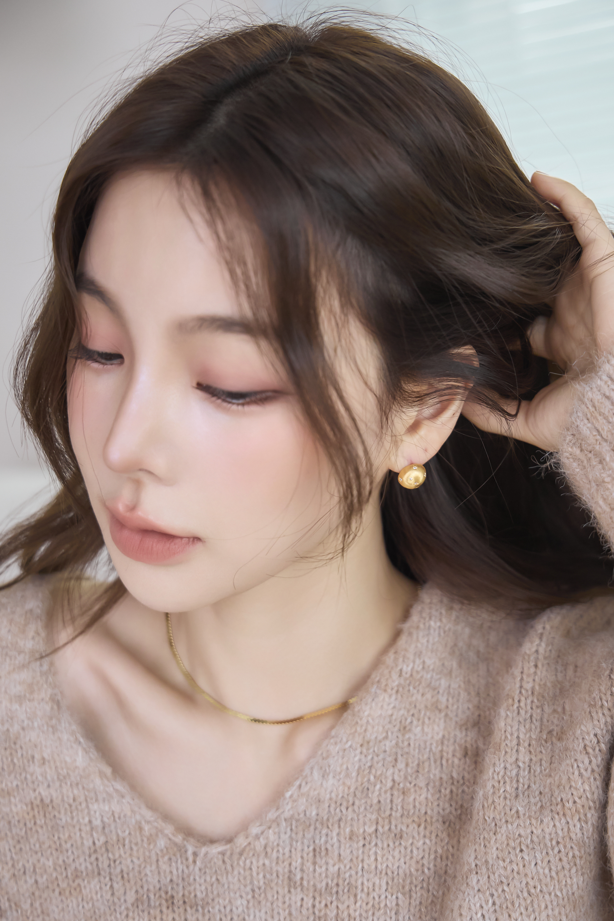 （現貨）純銀星星刺繡圓球耳環 GP83