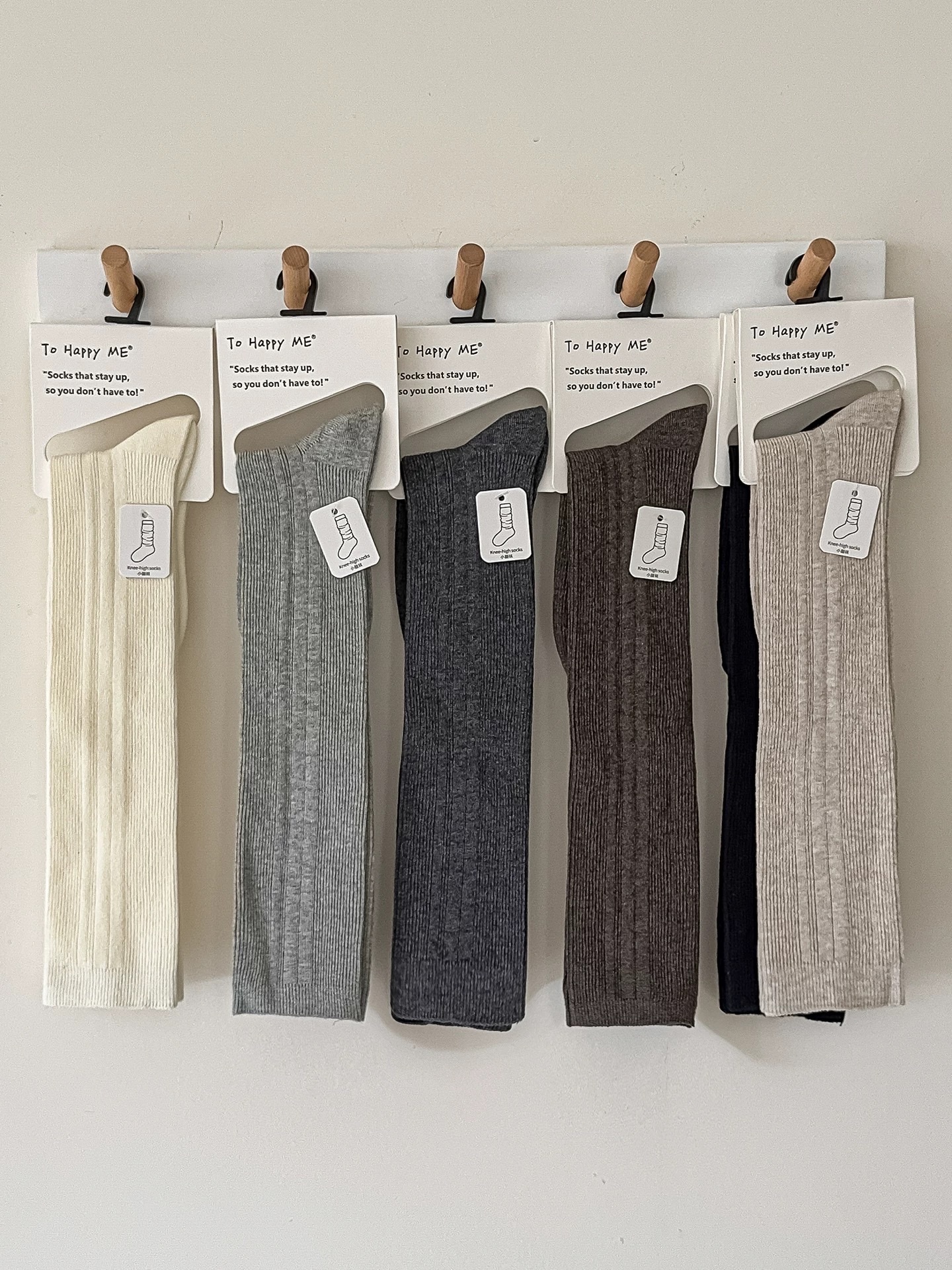 秋冬坑條堆堆襪/中筒襪