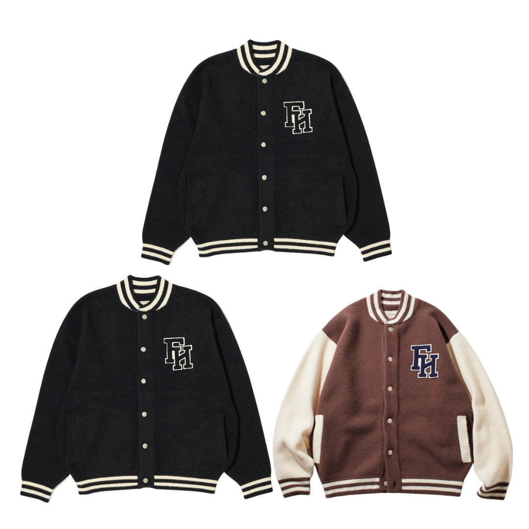 『日本連線中』2025AW FIRSTHAND Relaxed Fit Logo Knit Stadium Jacket 棒球 美式 外套 夾克 3351234400006
