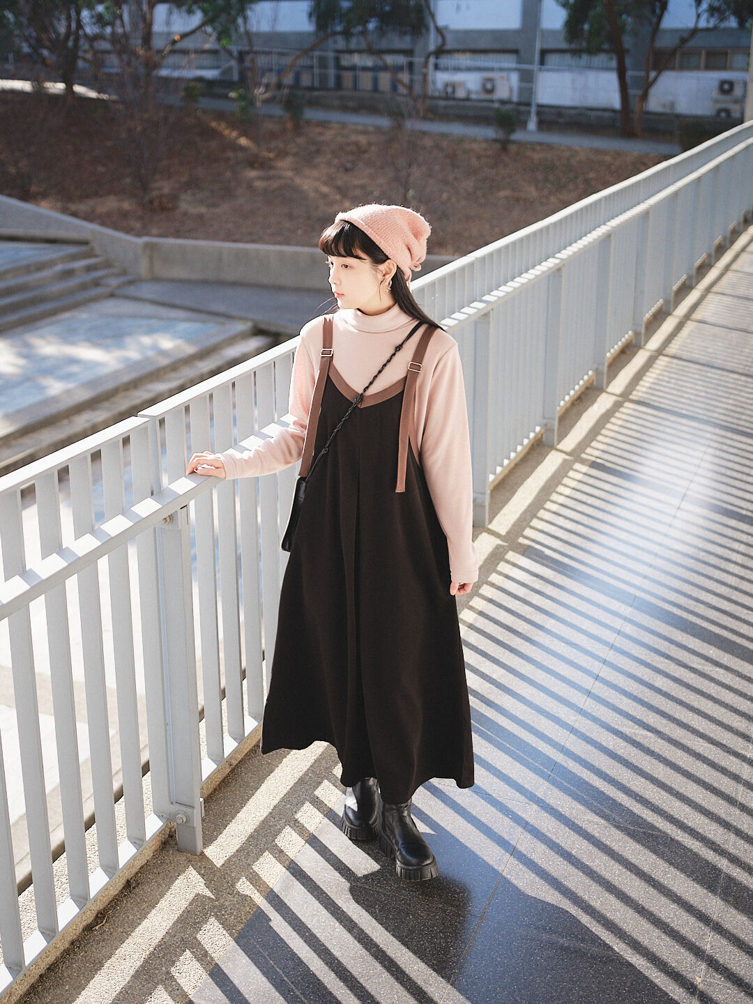 (限量)鎌倉午後！2way配色吊帶裙(兩色-黑)