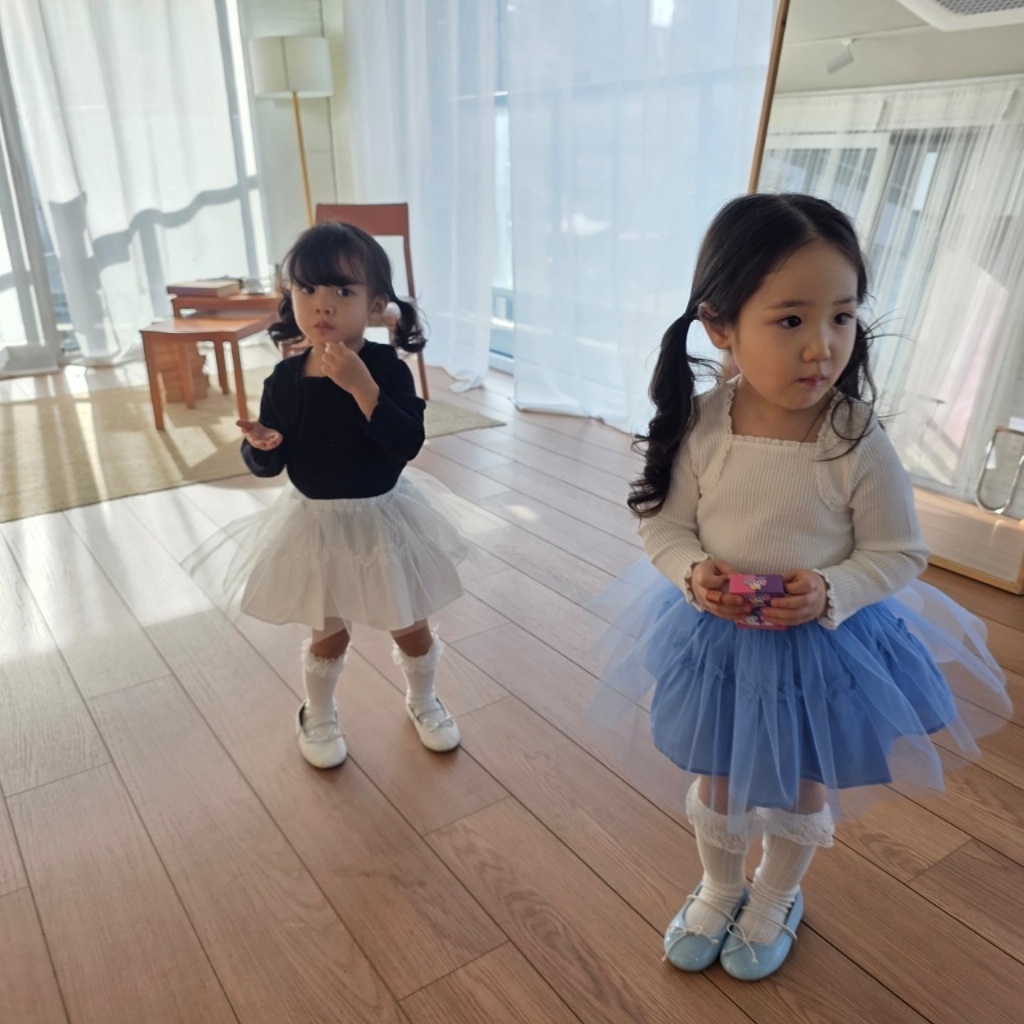 正韓春COLOR 兩色芭蕾感紗裙