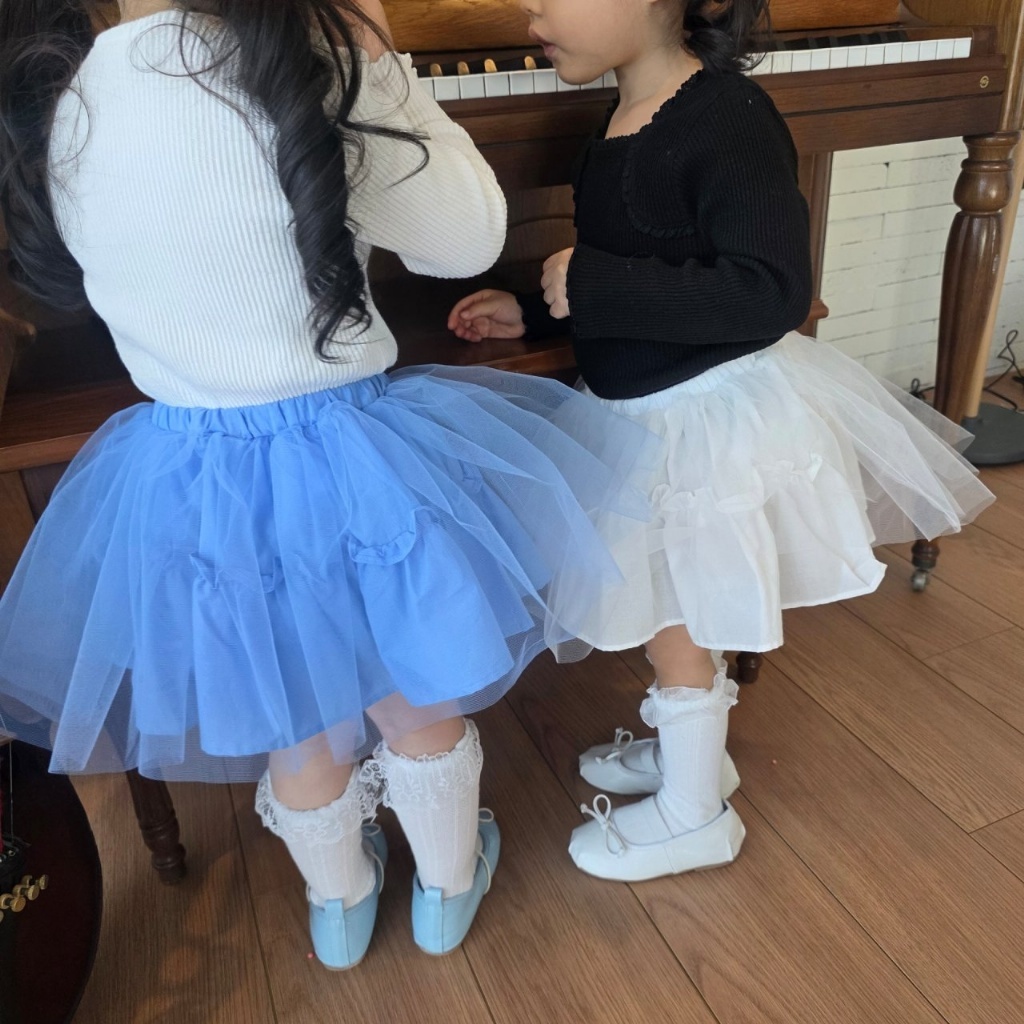 正韓春COLOR 兩色芭蕾感紗裙