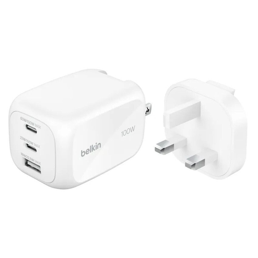 Belkin BoostCharge Pro 3 連接埠 GaN 旅行充電器 100W WCH016