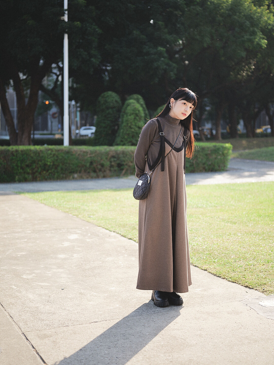 (限量)鎌倉午後！2way配色吊帶裙(兩色-摩卡)