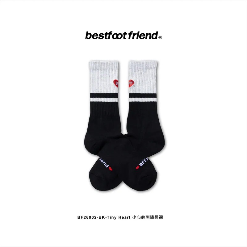 【Focus Store】現貨秒發 BFF Tiny Heart "Black" 小心心刺繡長襪 BF26002-BK