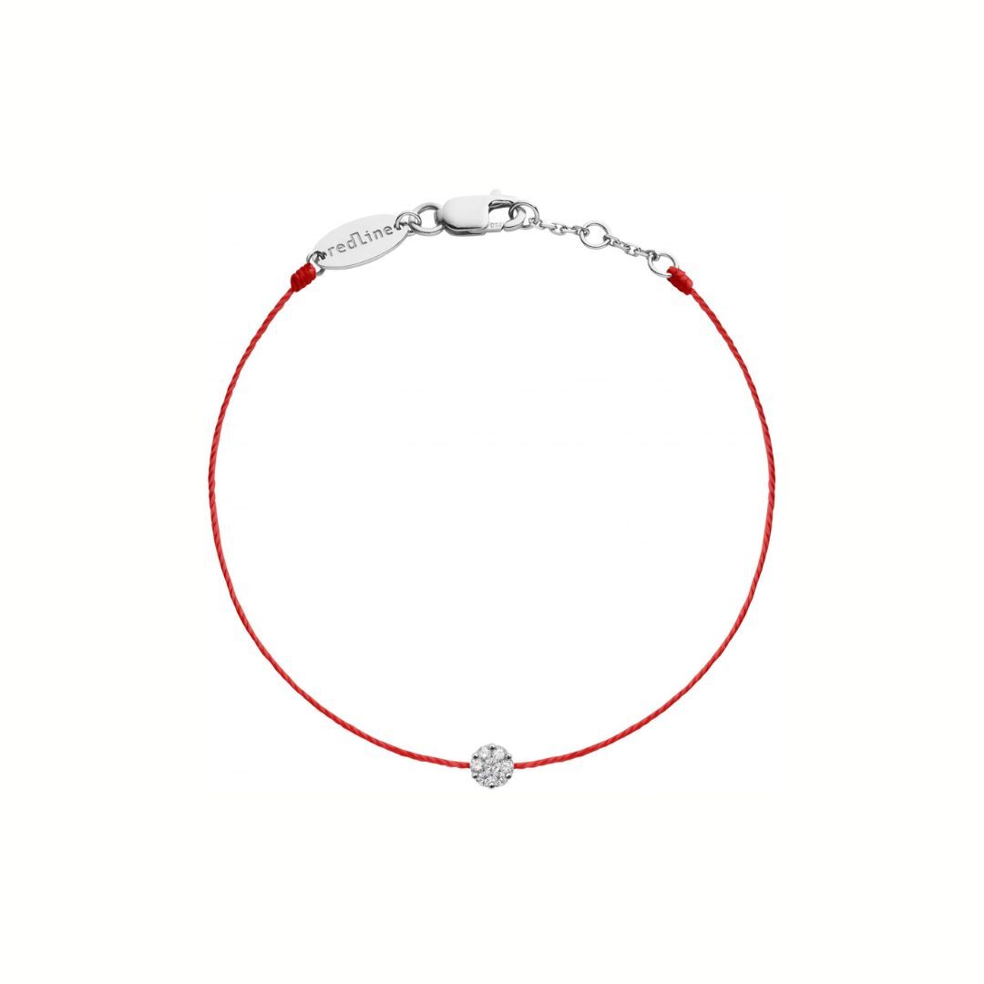 1RI0427-223 REDLINE Illusion String Bracelet For Women with 0.05ct Round Diamond in White Gold Cluster Setting #20 B (A-EU-E)